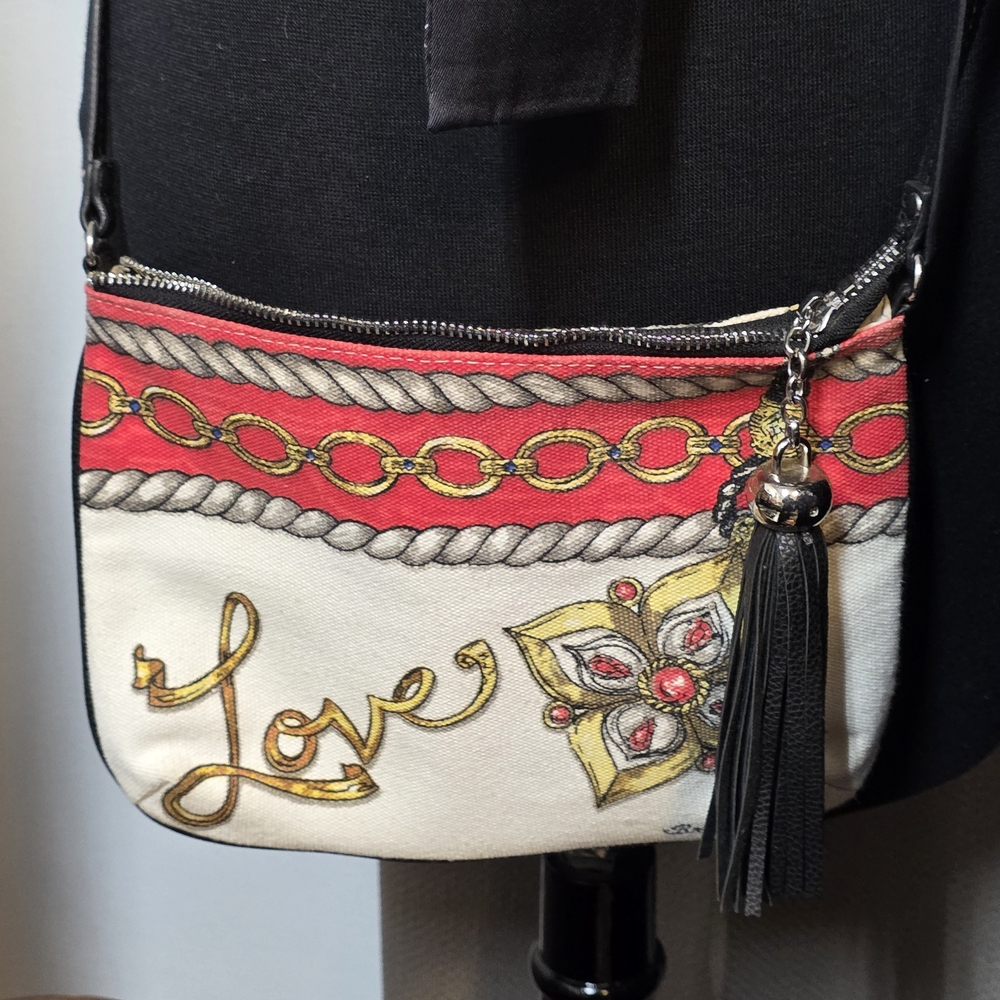 Brighton Red and Gold Chain Crossbody Bag